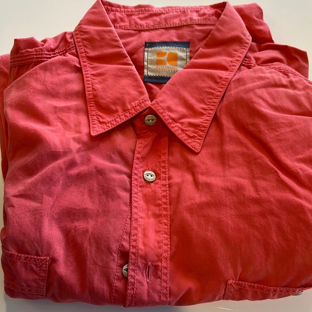 BOSS ORANGE Red Casual Button Down Shirt
